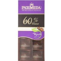 شکلات تلخ 60%وگان پارمیدا مقدار 80 گرم